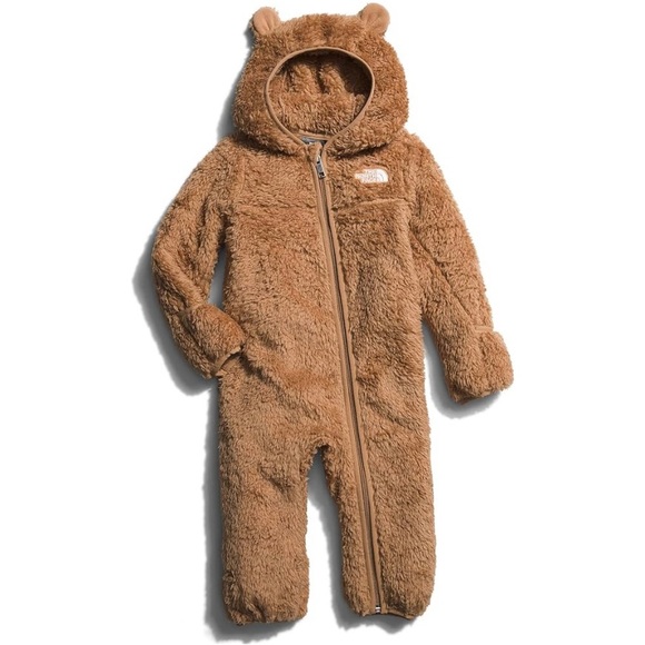 The North Face Tan Footies with Hood and Bear Ears - Picture 1 of 7